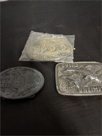 Three Vintage Belt Buckles