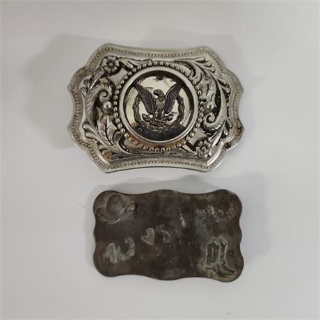 Collectible Belt Buckle Pair (one is vintage brass)