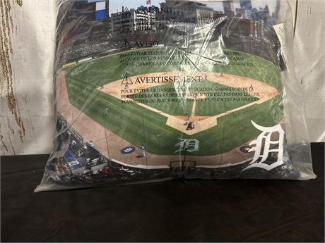 Detroit Tigers Baseball Field Throw Pillow