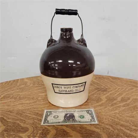 Antique Duroy Wine Company One Gallon Stoneware Jug With Cork