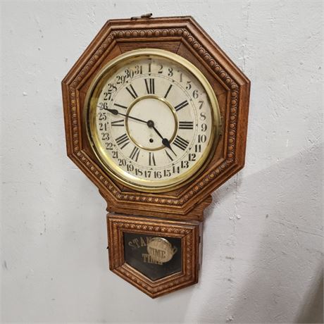 Antique Gilbert Railroad Clock - Works - 18x28