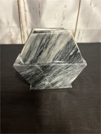 Beautiful Marble Drink Coaster With matching Holder.