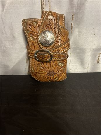 Beautiful Hand Carved Leather Holster