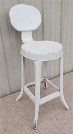 High Vintage Metal Chair - White