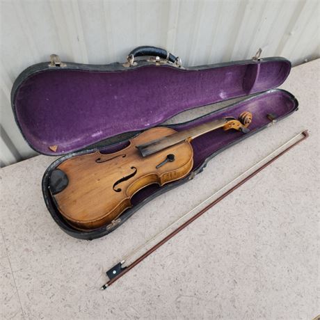 Vintage Made in Germany Violin & Case - Needs Work