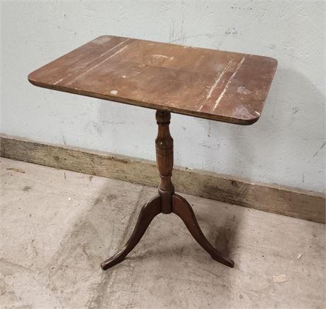 Small Vintage Wood Accent Table - 18x12x21