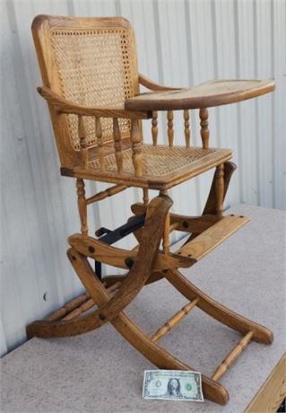 Antique Wood High Chair