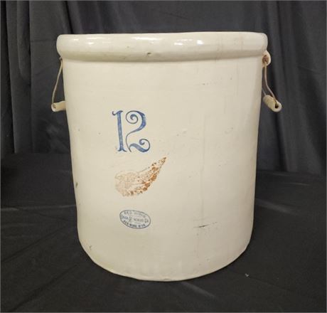 Antique Redwing 12 Gallon Crock - See photo for crack