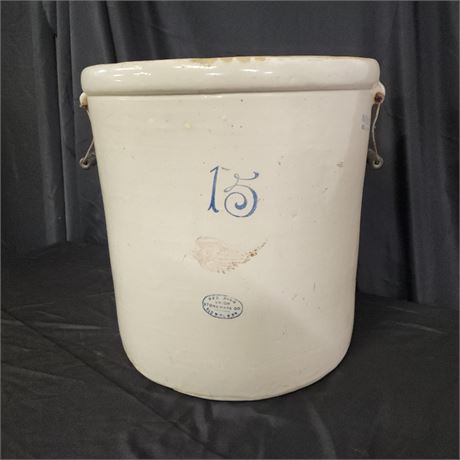 Antique Redwing 15 Gallon Crock