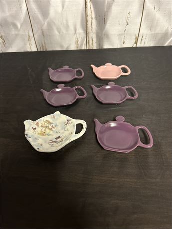 Set Of 6 Ceramic Tea Bag/Ball Holders.