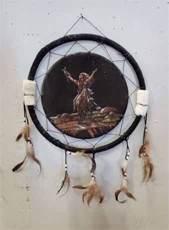 20" Dream Catcher w/ Native American on Horse