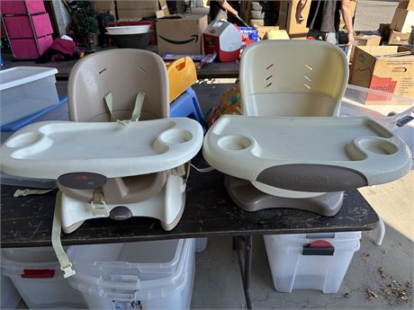 PLEASE SIT DOWN! 2 Chair Baby Seats-good condition.