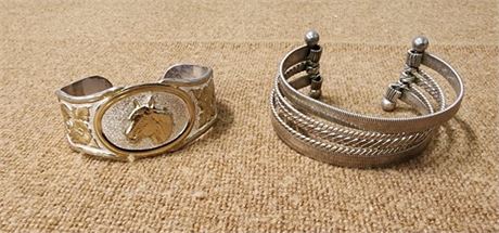 MT Silversmith Bracelet & Silver Tone Bracelet