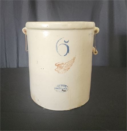 Antique 6 Gallon Red Wing Crock