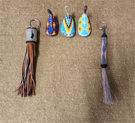 Horse Hair & Beaded Key Chains