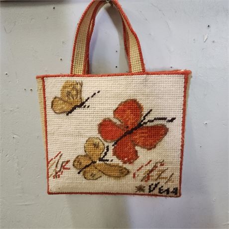 Vintage Needle Point Hand Bag