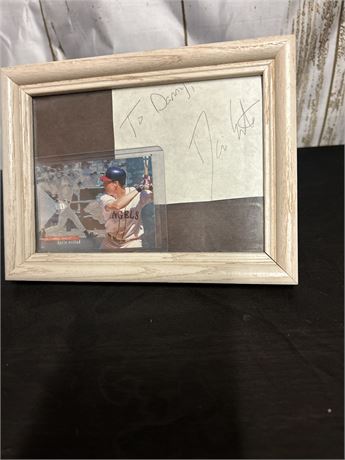 CALIFORNIA ANGELS Darin Erstad Baseball Card With Signed Paper In Picture Frame