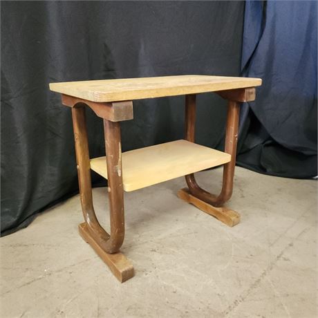 Pair of Vintage Ranch Oak End Tables - need work