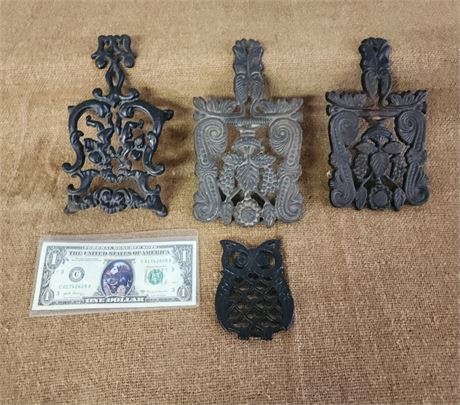 Antique Cast Iron Sad Iron Trivets