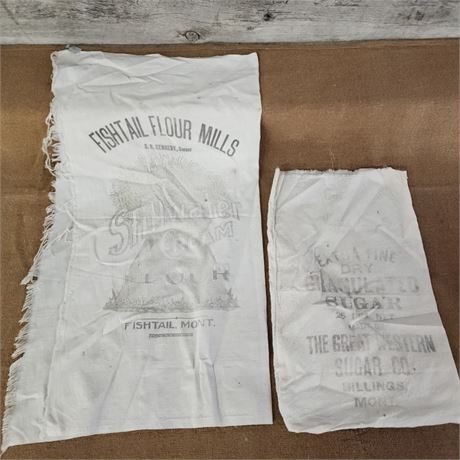 Vintage Flour & Sugar Bag Pair