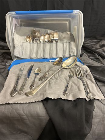 Tote Full Of Fine Dining Silverware.