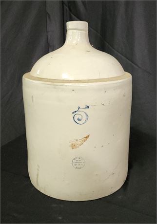 Antique 5 Gallon Redwing Crock