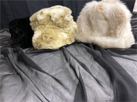 Set Of Three Faux Fur Hats