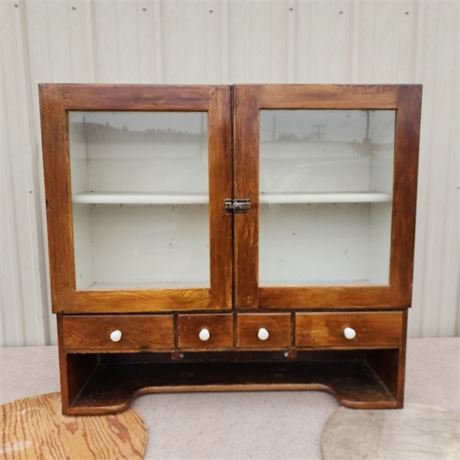 Antique Wall Cabinet - 28x12x26