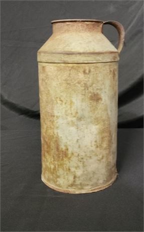 Antique Metal Cream Can w/ Soil