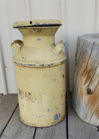 Antique Yellow Cream Can