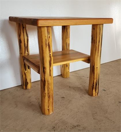 Vintage Cabin Style End Table - 21x21x23