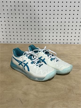 Asics Women’s Size 7.5 Gel Resolution White/Aqua Sneakers