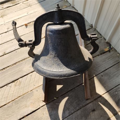 Antique Cast Iron School Bell - 15" Diameter