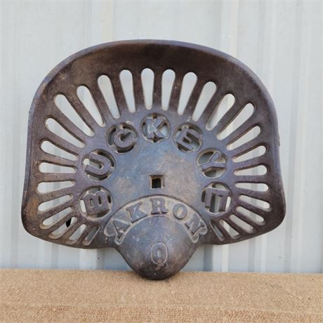 Antique Buckeye Cast Iron Tractor Seat