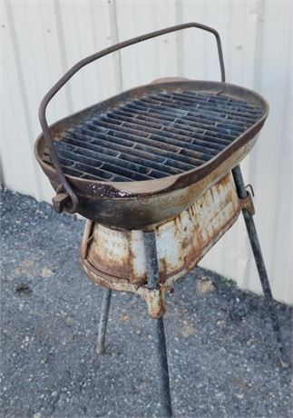 Antique Columbus Iron Works Camp Stove & Stand