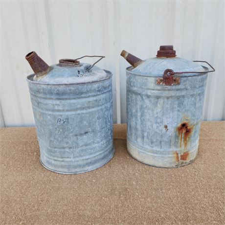 Antique Fuel Can Pair