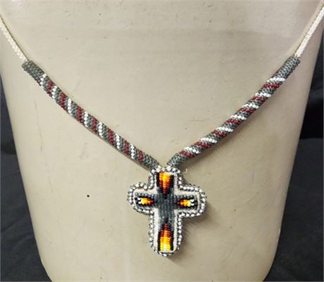 Beaded Cross Necklace