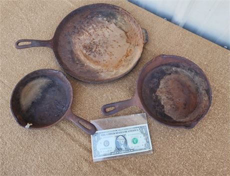 Weathered Cast Iron Trio