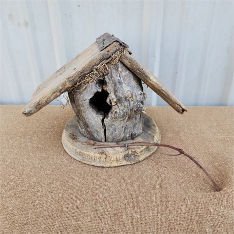 Vintage Barnwood/Hollow Branch Birdhouse