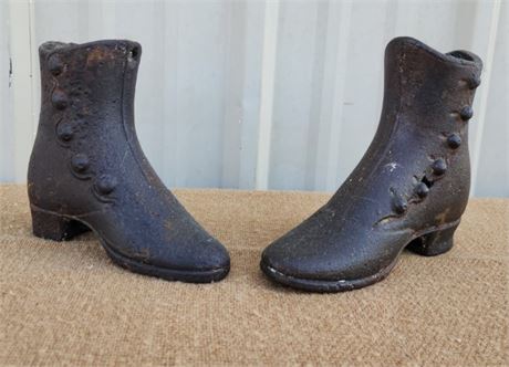 Antique Cast Iron Shoe Pair