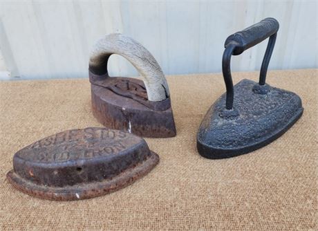 Antique Sad Iron Trio