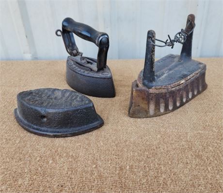 Antique Sad Iron Trio