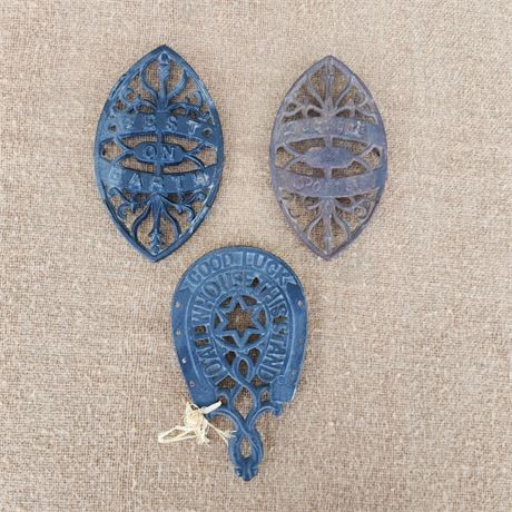 Antique Cast Iron Trivet Trio