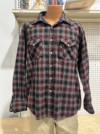 Men’s XL Pendleton Pearl Snap Wool Plaid Button Up Long Sleeve