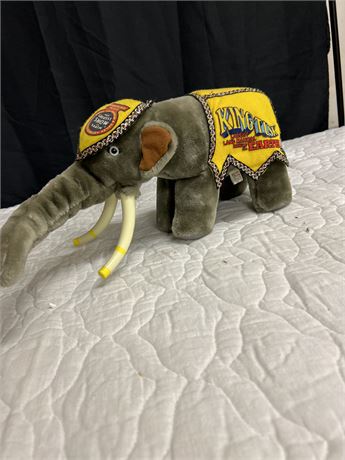 Stuffed circus elephant king tusk