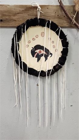 Hand Painted Buckskin Dream Catcher