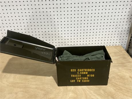 Set of Two US Army Ammo Boxes with Barracks Bags