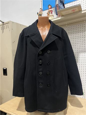 Men’s 2X Long Cooper Navy Wool Peacoat