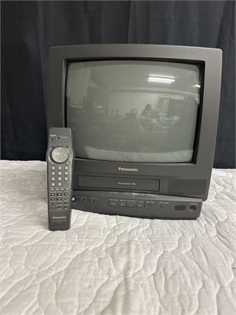 Small Panasonic tv with VCR built into it with remote