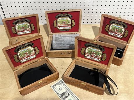 Arturo Fuente Set of Five Wooden Cigar Storing Boxes